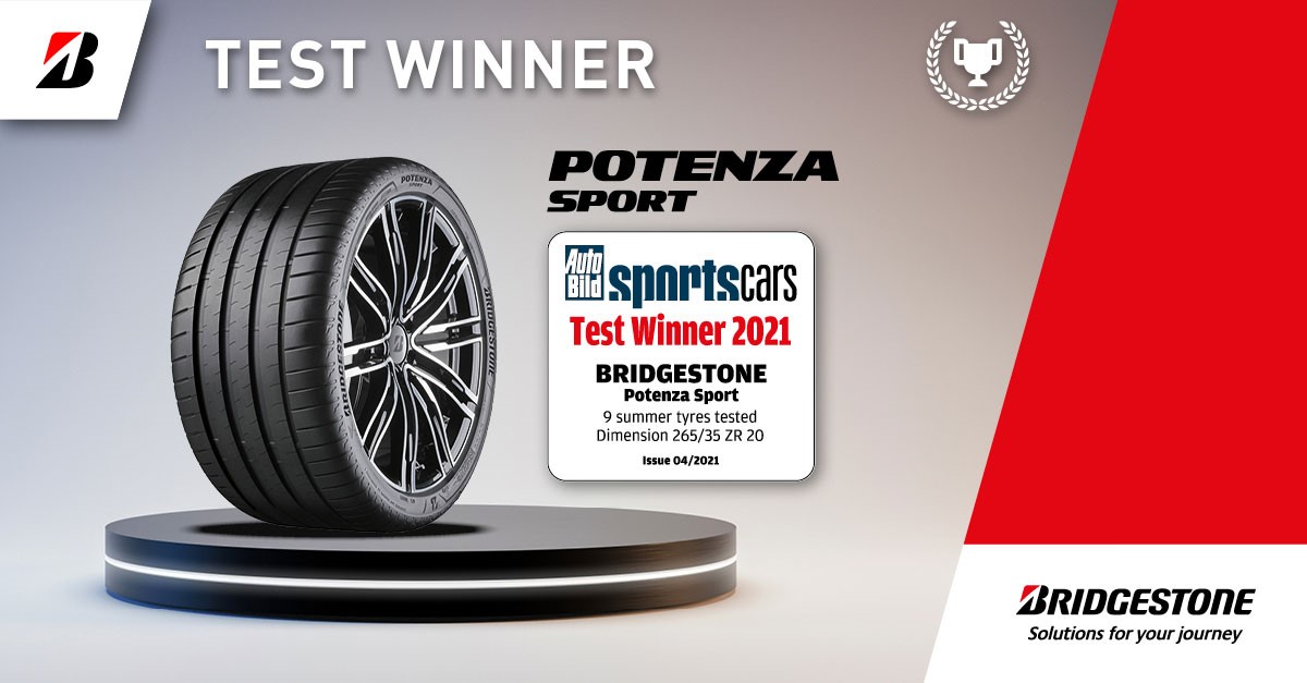 Autobild2Btest2Bwinner Bridgestone Potenza Sport : Νικητής στη δοκιμή σπορ ελαστικών 2021, του Autobild Sportscars