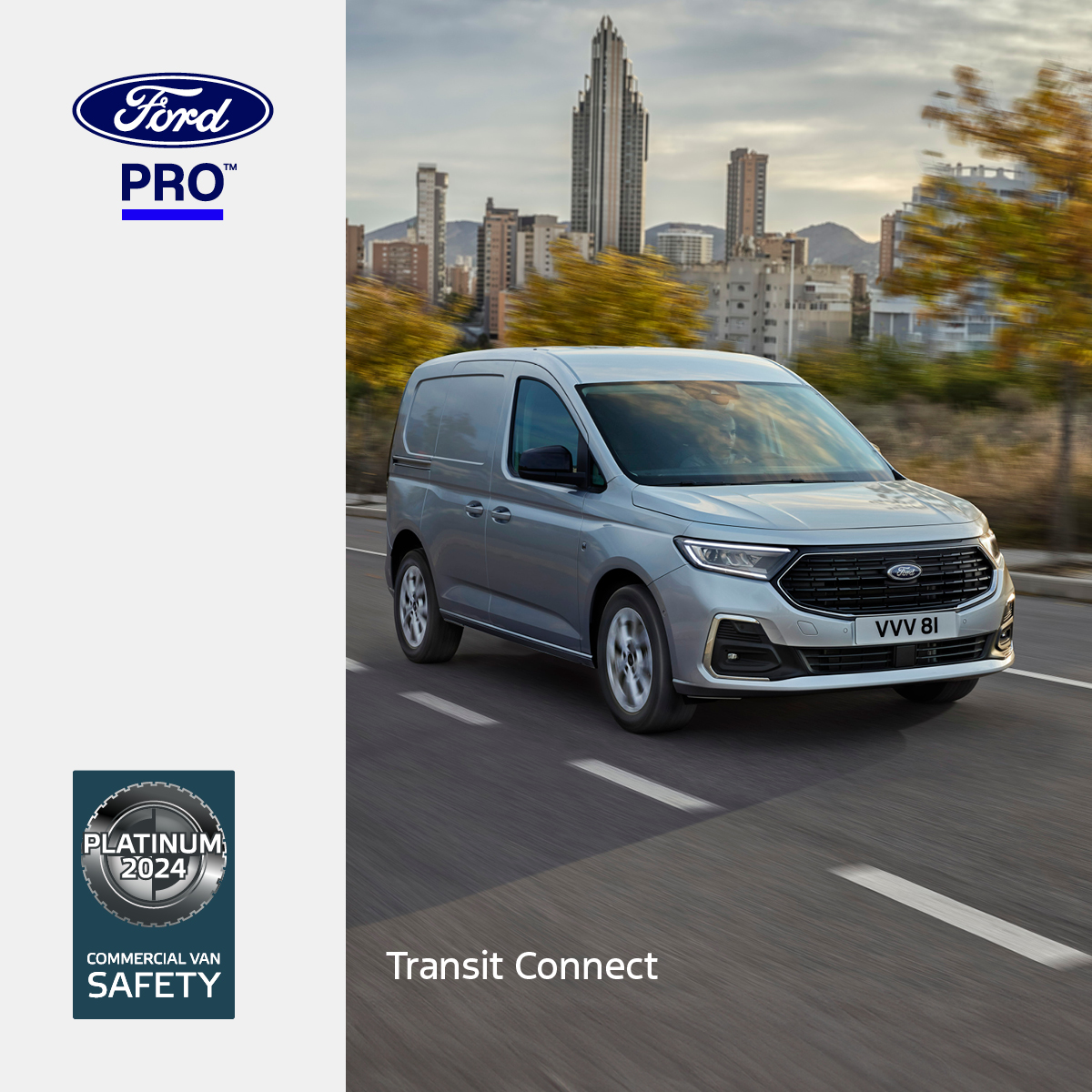 Ford Pro Euro NCAP Platinum Κορυφαίες διακρίσεις στον τομέα της ασφάλειας στις δοκιμές του Euro NCAP για τρία βαν μοντέλα της Ford Pro