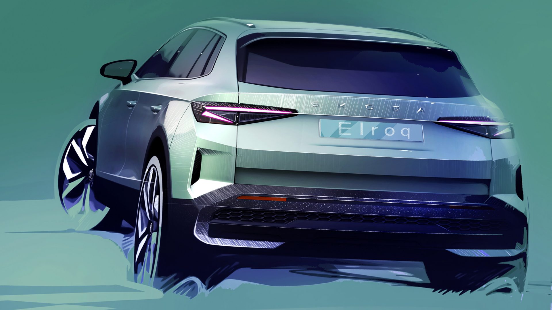 Skoda Elroq the first exterior sketches photo2 Škoda Elroq: Στη δημοσιότητα τα πρώτα εξωτερικά σκίτσα του ολοκαίνουργιου compact SUV